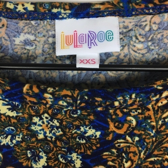 LULAROE Irma Tunic Top Floral Paisley Hi Lo Hem Retro Mod Print Size XXS NWT - Picture 7 of 11